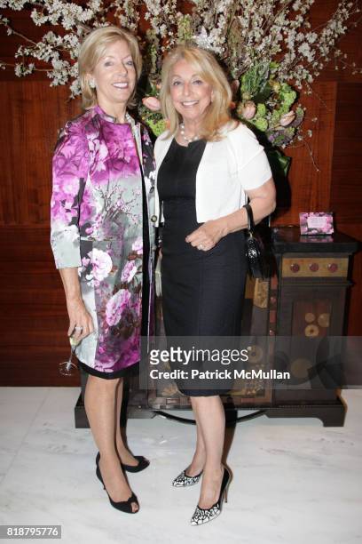 Liz Peek and Eleanora Kennedy attend GRAFF and Central Park Conservancy host Platinum Jewels in Bloom cocktail reception at GRAFF on April 8, 2010 in...