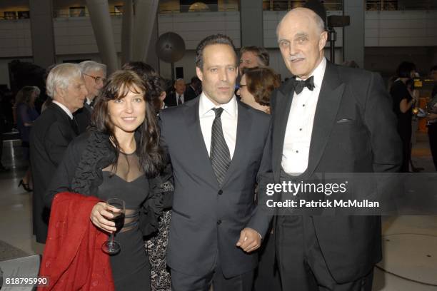 Daniella Petrova, Sebastian Junger and Lawrence Starling attend 2010 PEN Literary Gala at American Museum of Natural History on April 27, 2010 in New...