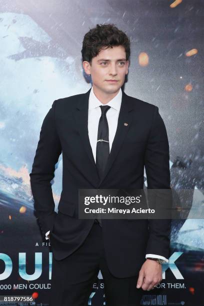 Actor Aneurin Barnard attends the "DUNKIRK" New York Premiere on July 18, 2017 in New York City.