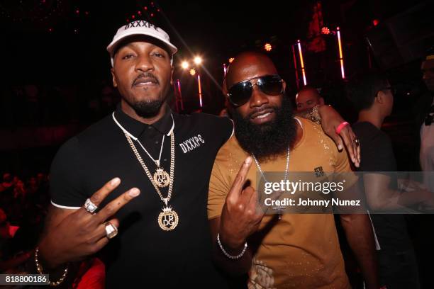 Grafh and Smack White attend the Verizon & 300 Entertainment Announcement launch party for #freestyle50 on July 18, 2017 in New York City.