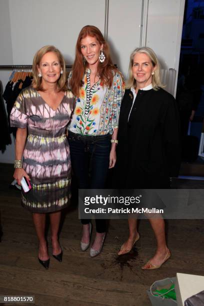 Karen Klopp, Annabel Vartanian and Patricia Stensrud attend KICK KENNEDY And WHAT TO WEAR WHERE Kick Off PROJECT GREEN CHIC at Calypso St. Barth on...