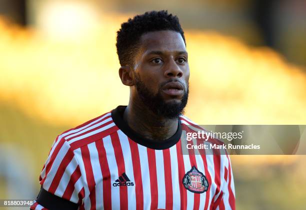 Jeremain Lens of Sunderland in action during the pre season friendly between Livingston and Sunderland at Almondvale Stadium on July 12, 2017 in...