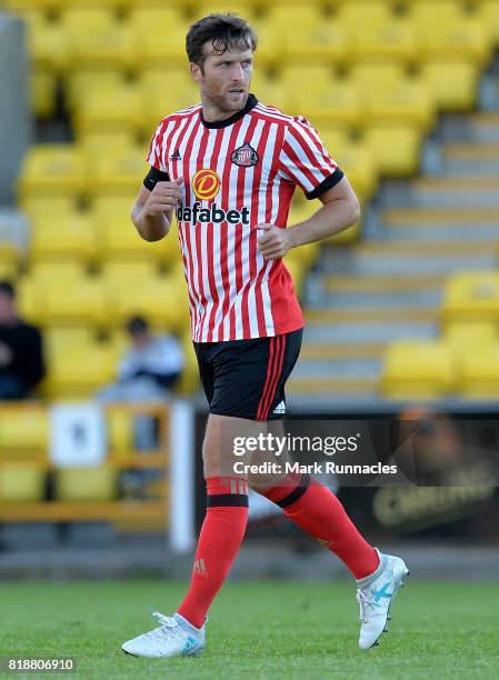 Adam Matthews of Sunderland in action during the pre season friendly between Livingston and Sunderland at Almondvale Stadium on July 12, 2017 in...