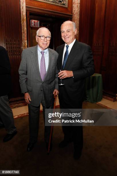 Felix Rohatyn and Marshall Rose attend Book Signing for Marilyn Berger's "This Is A Soul: The Mission of Rick Hodes" at New York Public Library on...