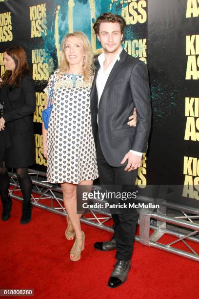 Sam Taylor Wood and Aaron Johnson attend Premiere Of Lionsgate's "Kick-Ass" at Arclight Theater on April 13, 2010 in Hollywood, CA.