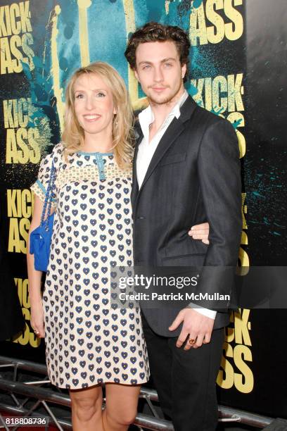 Sam Taylor Wood and Aaron Johnson attend Premiere Of Lionsgate's "Kick-Ass" at Arclight Theater on April 13, 2010 in Hollywood, CA.