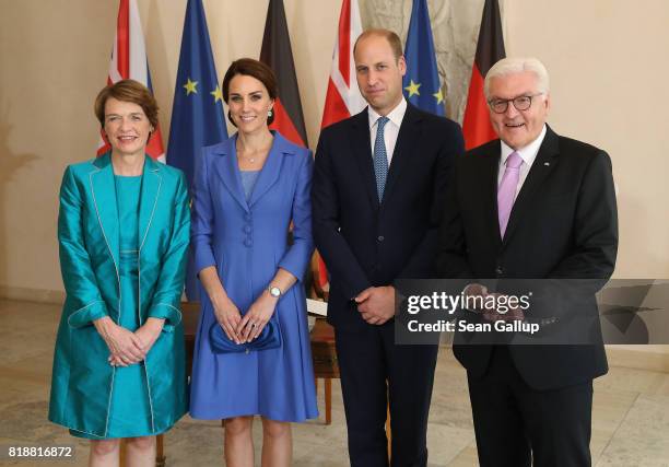 German First Lady Elke Buedenbender, Catherine, Duchess of Cambridge, Prince William, Duke of Cambridge, and German President Frank-Walter Steinmeier...