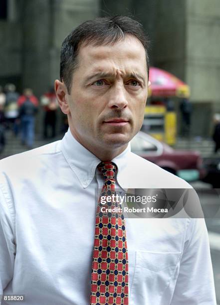 Prosecutor Matthew Bogdanos returns to Manhattan State Supreme Court March 15, 2001 after a lunch break. A jury spent its first full day deliberating...