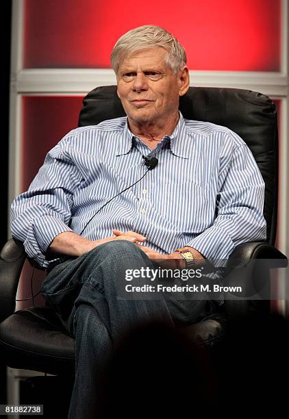 Actor Robert Morse of "Mad Men" speaks during day two of the AMC Channel 2008 Summer Television Critics Association Press Tour held at the Beverly...