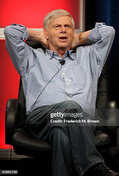 Actor Robert Morse of "Mad Men" speaks during day two of the AMC Channel 2008 Summer Television Critics Association Press Tour held at the Beverly...