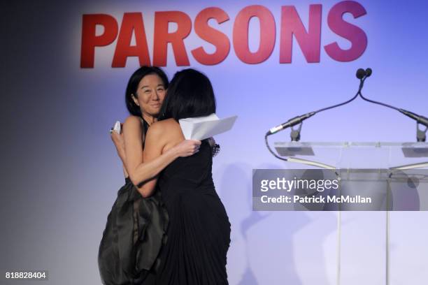 Vera Wang and Candy Pratts Price attend PARSONS 2010 Fashion Benefit Honoring WILLIAM FUNG and VERA WANG at Pier 60 on April 26, 2010 in New York...