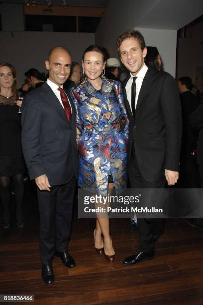Simeone Scaramozzino, Beata Bohman and Gregoire Vogelsang attend CHRISTIE'S The Green Auction: A Bid To Save The Earth at Christie's 20 Rockefeller...