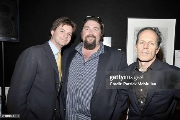 James Salomon, Michael Combs and Michael Halsband attend BOMB Magazine's 29th Anniversary Gala and Silent Auction at The National Arts Club on April...