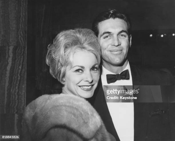 American actress Janet Leigh with her husband Robert Brandt at the world premiere of the film 'It's a Mad, Mad, Mad, Mad World' at the Pacific...