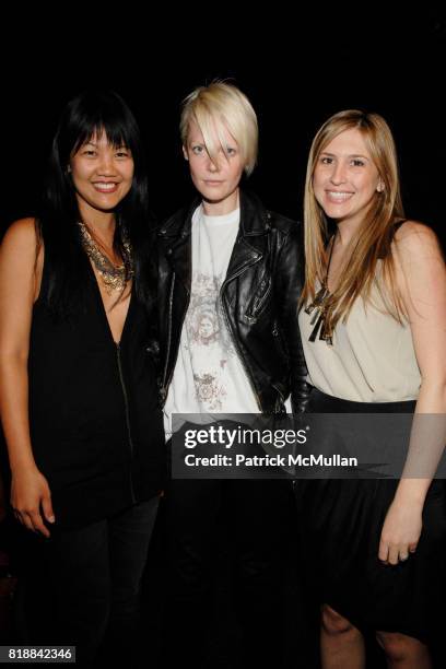 Tara McCollum, Kate Lanphear and Janelle Wiggins attend BANANA REPUBLIC Fall/Holiday 2010 Fashion Show at Cedar Lake on April 22, 2010 in New York...