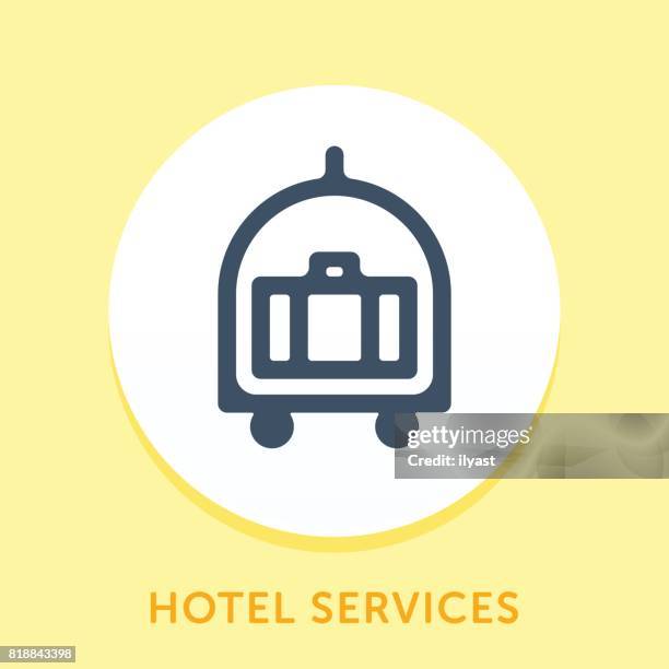 hotel reception curve icon - reception table stock illustrations
