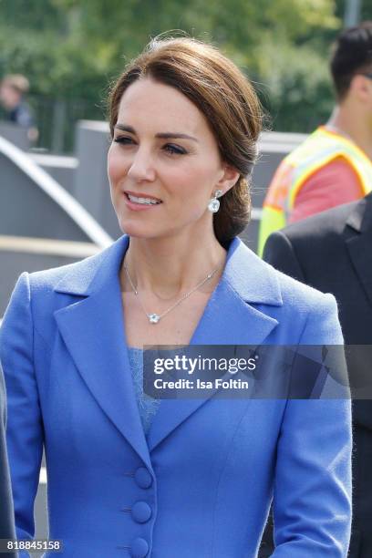 Catherine Duchess of Cambridge and Prince William Duke of Cambridge visit the Monument to the Murdered Jews of Europe, also known as the Holocaust...