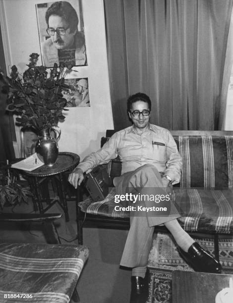 Abolhassan Banisadr, the former President of Iran, in exile at his home in Cachan, Val-de-Marne, Paris, 30th July 1981.