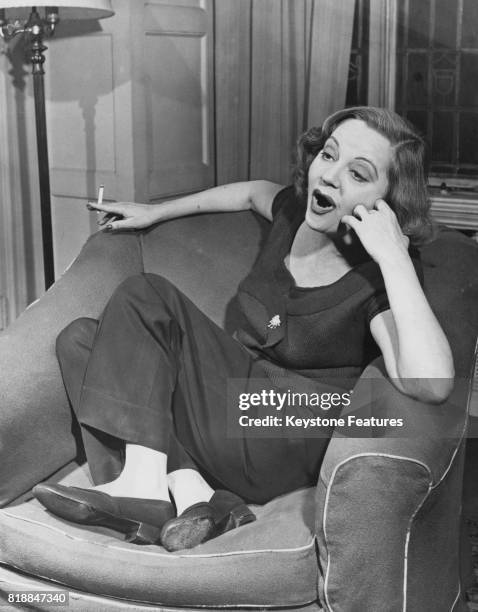 American actress Tallulah Bankhead in New York, circa 1950.