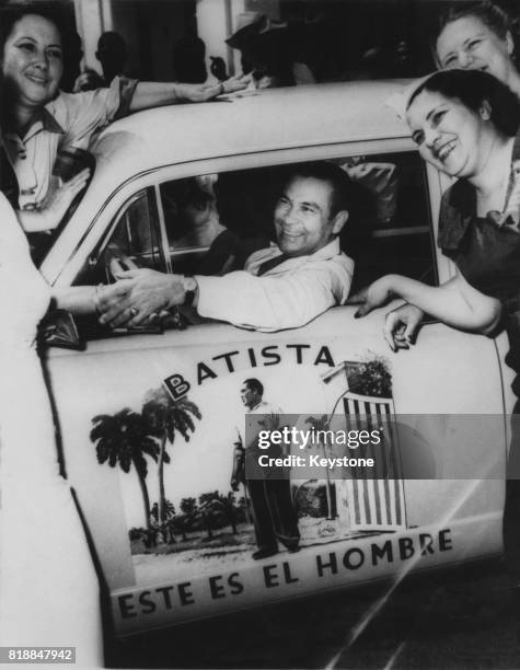 General Fulgencio Batista is re-elected President of Cuba, with the slogan 'Este es el Hombre' , circa 1954.