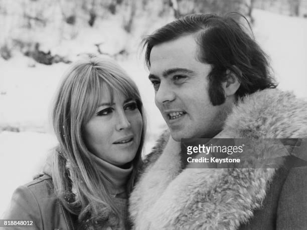 Cynthia Lennon , the first wife of John Lennon of the Beatles, with her partner, hotelier Roberto Bassanini at Pescasseroli in Italy, 23rd February...