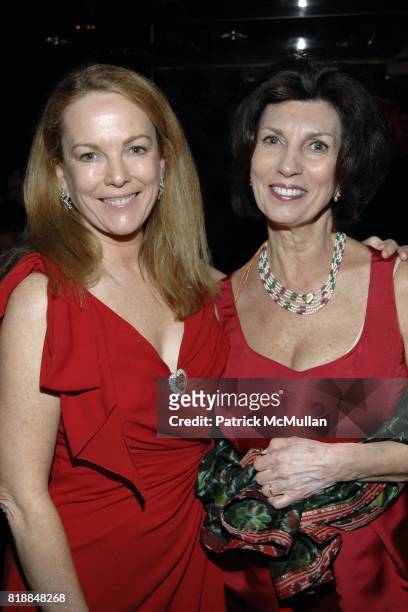 Anne Hearst McInerney and Pamela Fiori attend Alison Mazzolaís Birthday Party hosted by George Farias and Anne and Jay McInerney at Doubles on April...