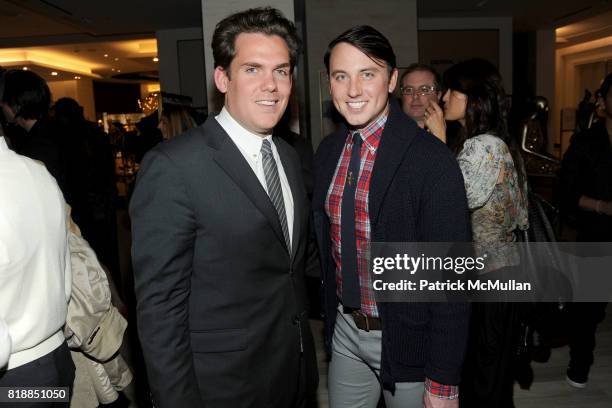 Adam Schneider and Lewis Remele attend SAKS FIFTH AVENUE and THE WHITNEY MUSEUM OF AMERICAN ART celebrate Emerging Designers at Saks Fifth Avenue on...