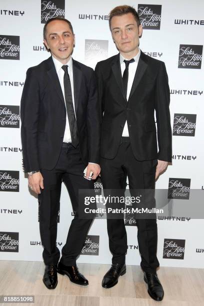 Tommaso Aquilano and Roberto Rimondi attend SAKS FIFTH AVENUE and THE WHITNEY MUSEUM OF AMERICAN ART celebrate Emerging Designers at Saks Fifth...