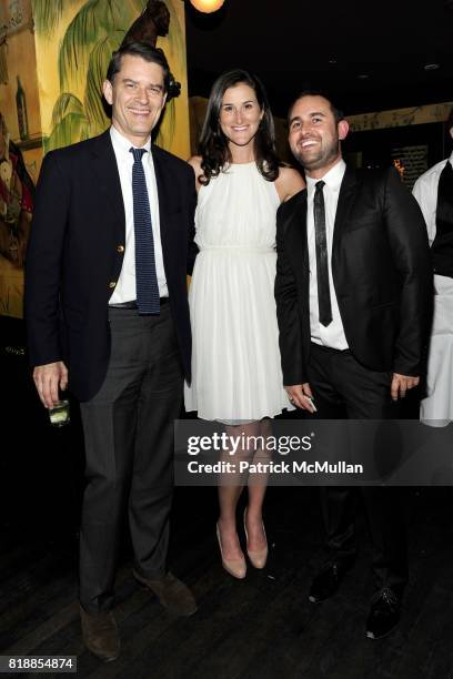 George McNeely, Lydia Fenet and Ryan Jordan attend CHRISTIE'S The Green Auction: A Bid To Save The Earth at Christie's on April 22, 2010 in New York...