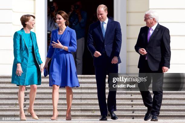 Catherine, Duchess of Cambridge and Prince William, Duke of Cambridge meet with German President Frank Walter Steinmeier and Elke Budenbender at...