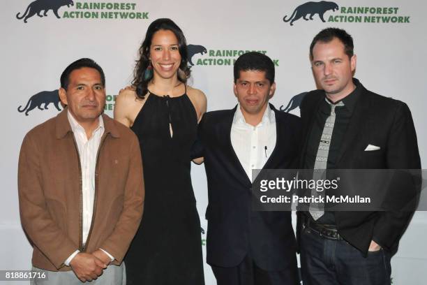 Luis Yanza, Maria Ramos, Pablo Fajardo and Han Shan attend RAINFOREST ACTION NETWORK's 25th Anniversary Benefit Hosted by CHRIS NOTH at Le Poisson...