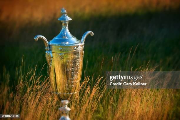 The Alfred S. Bourne trophy on the seventh hole at The Golf Club at Harbor Shores, home of the future 2018 KitchenAid Senior PGA Championship on June...