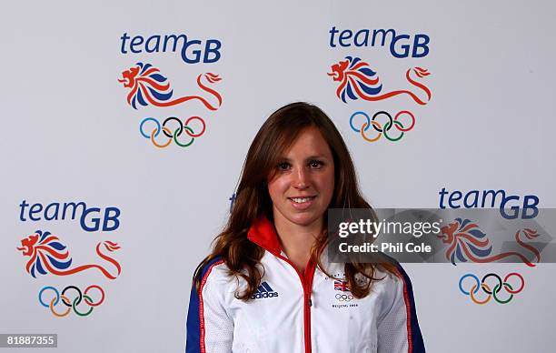 Modern Pentatholon Heather Fell of the British Olympic Team poses for a portrait during the team GB kitting out at the NEC on July 10, 2008 in...