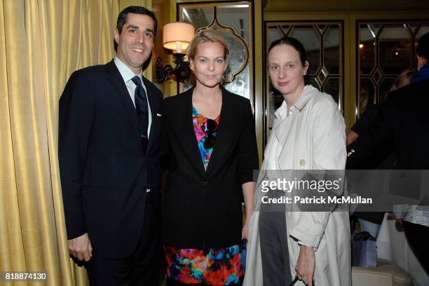 Jim Gold, Lauren duPont and Alexandra Kotur attend Loewe 35th Anniversary luncheon hosted by Filipa Fino and Linda Fargo at Bergdorf Goodman on April...