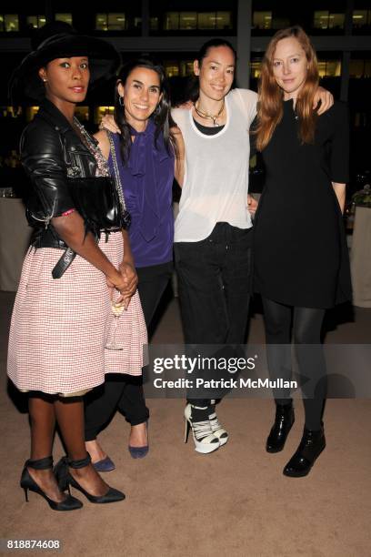 Shala Monroque, Charlotte Sarkozy, Cecilia Dean and Anne Christensen attend LOEWE Dinner at The Magic Room on April 27, 2010 in New York City.