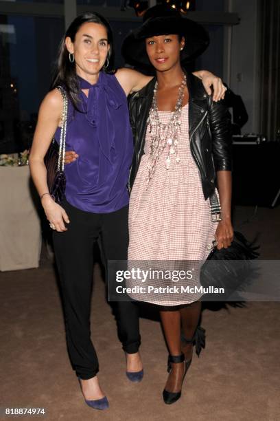 Charlotte Sarkozy and Shala Monroque attend LOEWE Dinner at The Magic Room on April 27, 2010 in New York City.