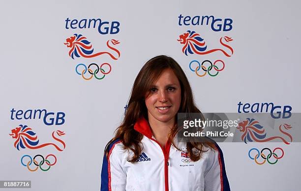 Modern Pentatholon Heather Fell of the British Olympic Team poses for a portrait during the team GB kitting out at the NEC on July 10, 2008 in...