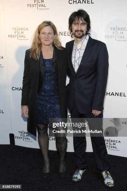 Ellen Kuras and Darko Lungulov attend CHANEL hosts 5th Annual TRIBECA FILM FESTIVAL Dinner - ARRIVALS at Odeon on April 28, 2010 in New York City.