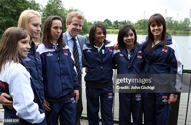 Hannah Whelan, Laura Jones, Beth Tweddle, Becky Downie, Marissa King and Rebecca Wing, members of Team GB Gymnastics ladies team line up for a photo...