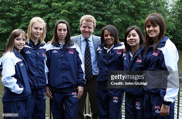 Hannah Whelan, Laura Jones, Beth Tweddle, Becky Downie, Marissa King and Rebecca Wing, members of Team GB Gymnastics ladies team line up for a photo...