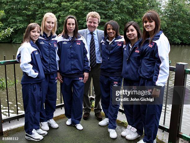 Hannah Whelan, Laura Jones, Beth Tweddle, Becky Downie, Marissa King and Rebecca Wing, members of Team GB Gymnastics ladies team line up for a photo...