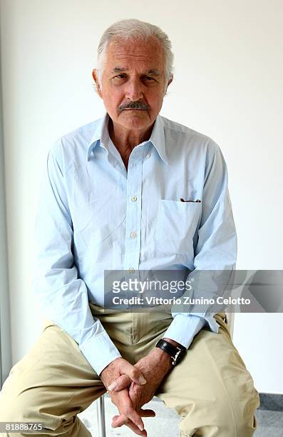 Author Carlos Fuentes attends a cocktail for authors at La Milanesiana 2008 held at Sala Buzzati on July 09, 2008 in Milan, Italy.