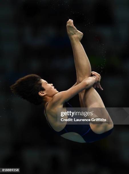 Pandelela Pamg of Malaysia competes during the Women's Diving 10m Platform final on day six of the Budapest 2017 FINA World Championships on July 19,...