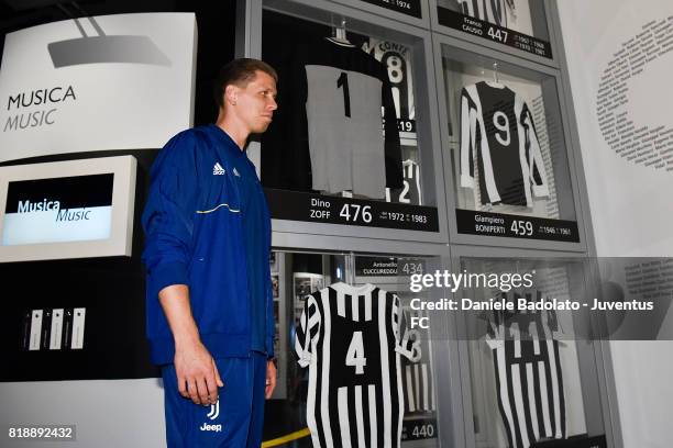 Wojciech Szczesny of Juventus attends a press conference on July 19, 2017 in Turin, Italy.