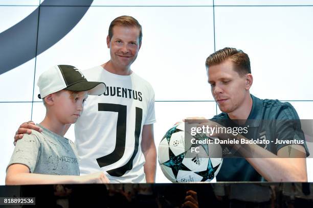 Wojciech Szczesny of Juventus attends a press conference on July 19, 2017 in Turin, Italy.