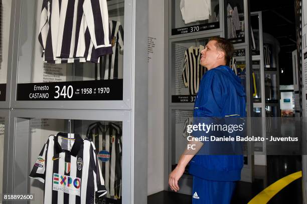 Wojciech Szczesny of Juventus attends a press conference on July 19, 2017 in Turin, Italy.