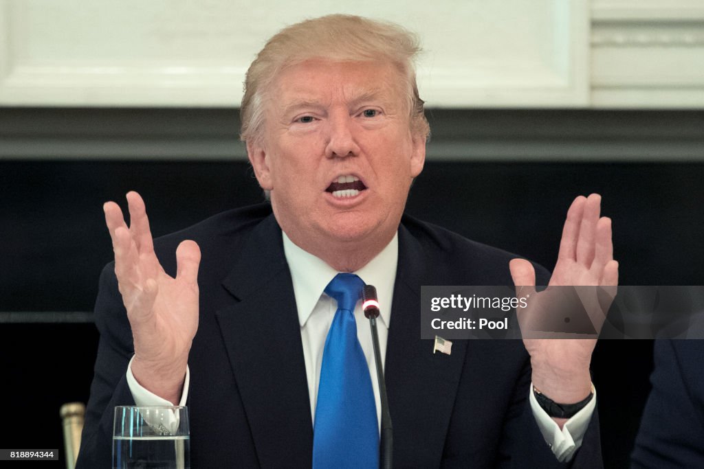 U.S. President Donald Trump Hosts Members of the U.S. Congress at the White House