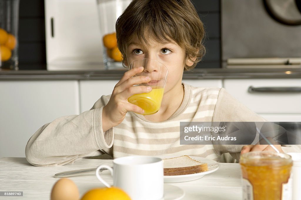 Boy having breakfast