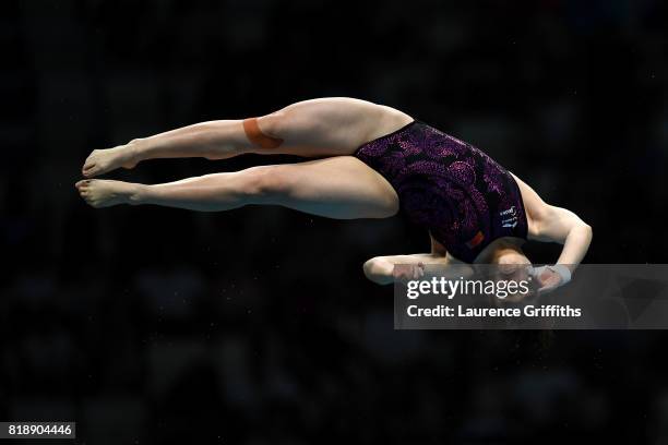 Yajie Si of China competes during the Women's Diving 10m Platform final on day six of the Budapest 2017 FINA World Championships on July 19, 2017 in...