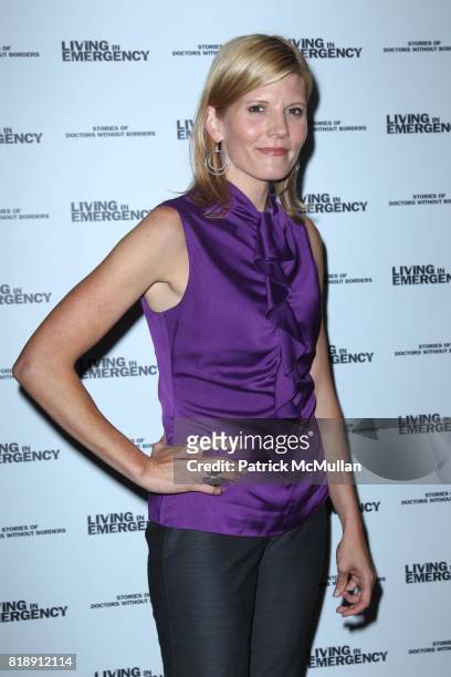 Kate Snow attends The New York Premiere of LIVING IN EMERGENCY: Stories of DOCTORS WITHOUT BORDERS at Crosby Street Hotel on May 25, 2010 in New York...